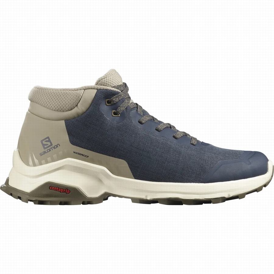 Salomon X Reveal Chukka Climasalomon™ Vízálló Férfi Téli Bakancs Sötétkék/Khaki (PDX714RG)